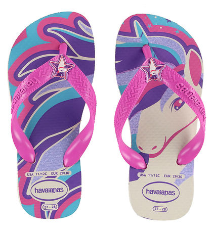 Havaianas Flip Flops - Kids Fantasy - Beige/Magenta Neon