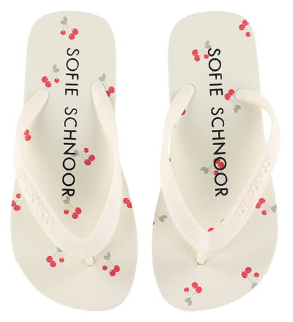 Sofie Schnoor Flip Flops - Off White AOP Cherry