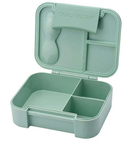 Carl Oscar Lunchbox w. Fork/Spoon - BentoBox - Green w. Camel