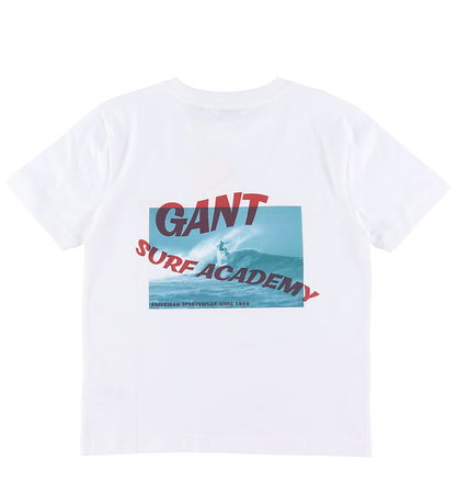 GANT Stuttermabolur - Surf Academy - Hvítur