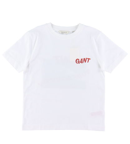 GANT Stuttermabolur - Surf Academy - Hvítur