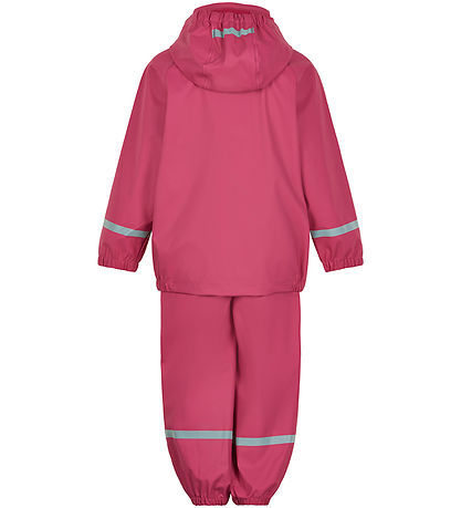 Color Kids Rainwear w. Suspenders - PU - Honeysuckle