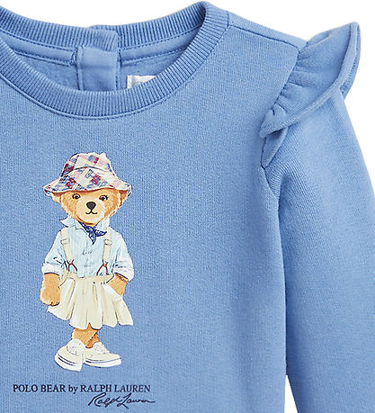 Polo Ralph Lauren Sweatshirt - Light blue w. Soft Toy/Ruffles