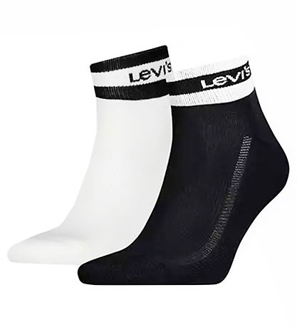Levis Sneaker-Socken - 2er-Pack - Schwarz/Weiß