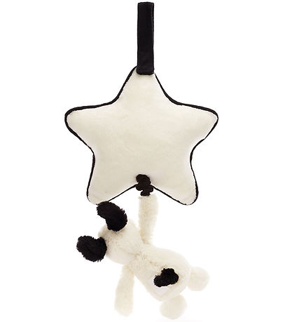 Jellycat Uroleke m. Stjerne - Bashful Black & Cream Valp
