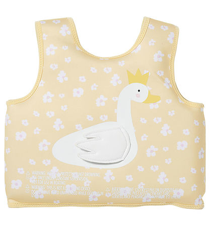 SunnyLife Simväst - Princess Swan - 3-6 år - Smörblomma