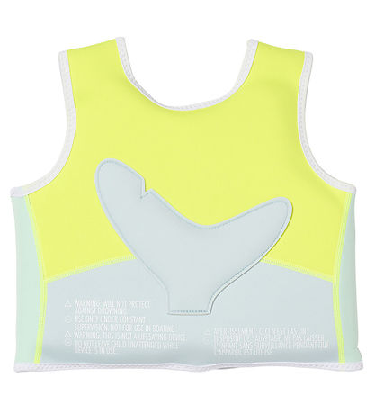 SunnyLife Simväst - Salty the Shark - 1-2 år - Aqua Neon Yell