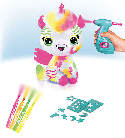 Airbrush Plush Soft Toy - 23 cm - DYI Neon Unicorn
