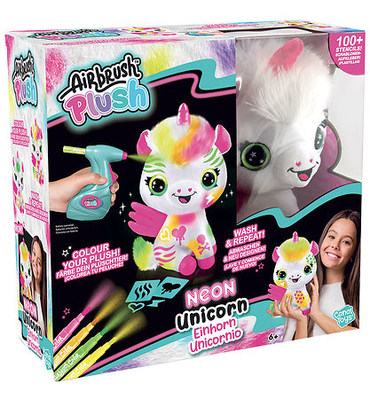 Airbrush Plush Soft Toy - 23 cm - DYI Neon Unicorn