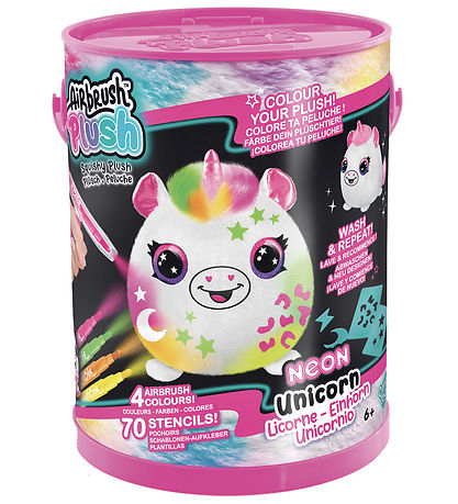 Airbrush Plush Soft Toy - Squish Pals Paint Can - Neon - 15 cm -