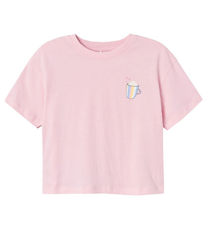 Name It T-shirt - Crop - NkfSigga - Parfait Pink w. Cup