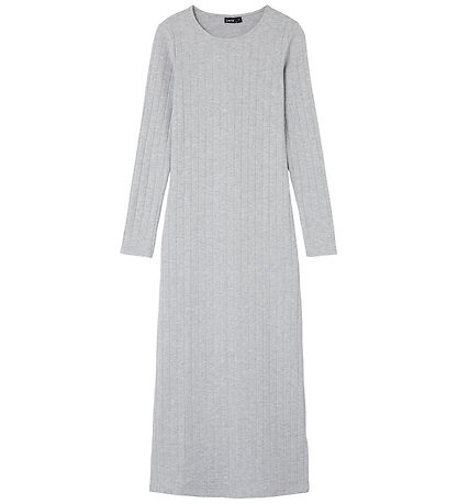 LMTD Kleid l/ - Rib - NlfLunne - Light Grey Melange