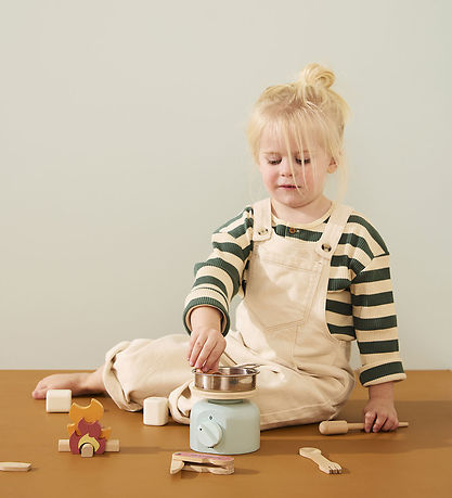 Kids Concept Köksset - Ved - 12 Delar - Camping Spis Set