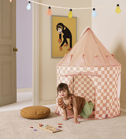Kids Concept Play Tent - 100x130 cm - Apricot Checs