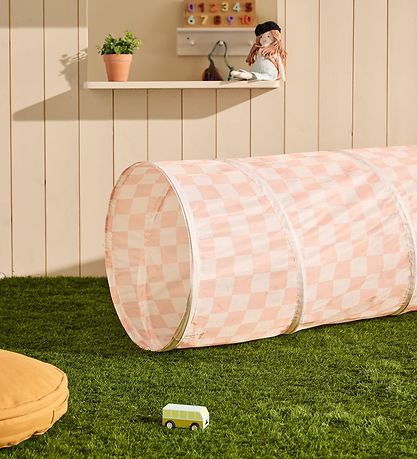 Kids Concept Play tunnel - 180 cm - Apricot Checs