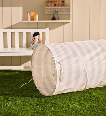 Kids Concept Spieltunnel - 180 cm - Grau Streifen