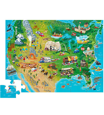 Crocodile Creek Jigsaw Puzzle - 36 Bricks - Discover America Map