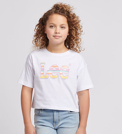 Lee Stuttermabolur - Stripe Grafík - Bright White