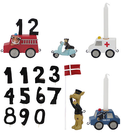 Kids by Friis Syntymäpäiväjuna - Autot M. 11 Numerot