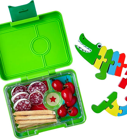 Yumbox Lunchbox w. 3 Compartments - Bento Snack - Jurassic Green