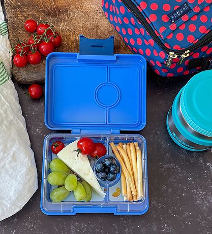 Yumbox Lunchbox w. 3 Rum - Bento Snack - Surf Blue/Rocket