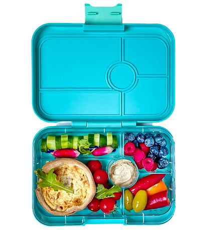 Yumbox Nestisbox M. 5 herbergi - Bento Tapas - Antibes Blue/Jung