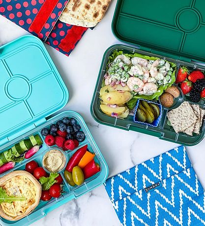 Yumbox Nestisbox M. 5 herbergi - Bento Tapas - Antibes Blue/Jung