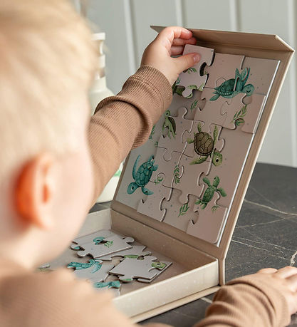 Filibabba Segulmagnaðir Púsluspil - 20 Kubbar - Skjaldbökur