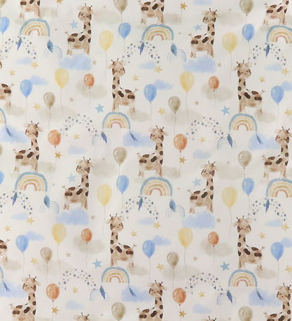 Nørgaard Madsens Bettwäsche - Baby - Weiß m. Giraffe auf Regenbo