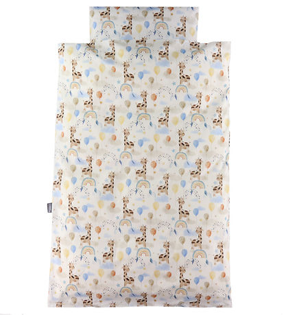 Nørgaard Madsens Bettwäsche - Baby - Weiß m. Giraffe auf Regenbo