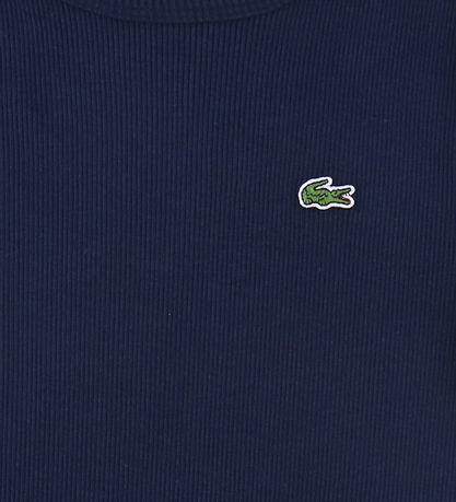 Lacoste Stuttermabolur - Rib - Dökkblátt