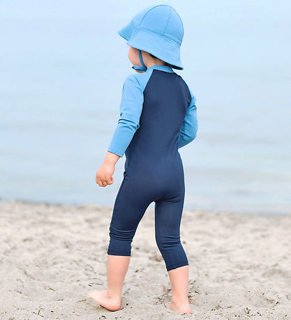 Petit Crabe Coverall Swimsuit - Multicolour - UV50+ - Blue/Cornf