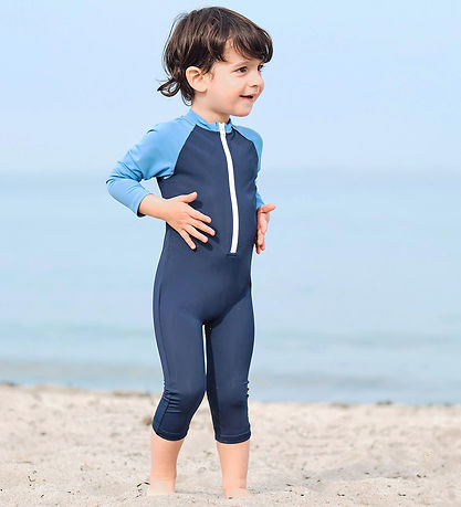 Petit Crabe Coverall Swimsuit - Multicolour - UV50+ - Blue/Cornf