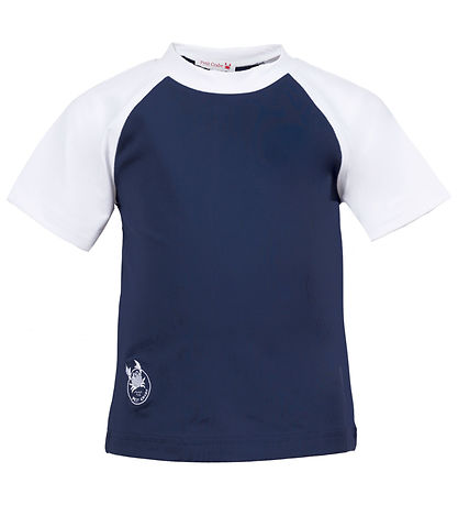 Petit Crabe Swim Top - Raglan - UV50+ - Blue/White