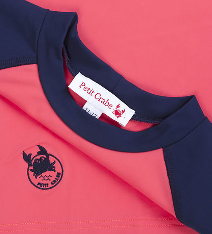 Petit Crabe Swim Top - Raglan - UV50+ - Nectarine/Blue