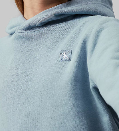 Calvin Klein Hoodie - Monogram Mini Badge - Faded Denim