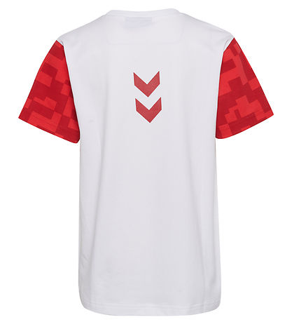 Hummel Stuttermabolur - DBU Leikdagur - Hvítur/Chili Pepper