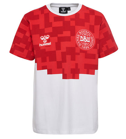 Hummel Stuttermabolur - DBU Leikdagur - Hvítur/Chili Pepper