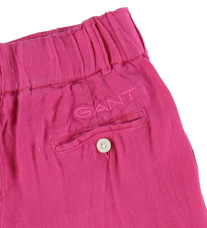 GANT Trousers - Linen - Wide - Ball Violet