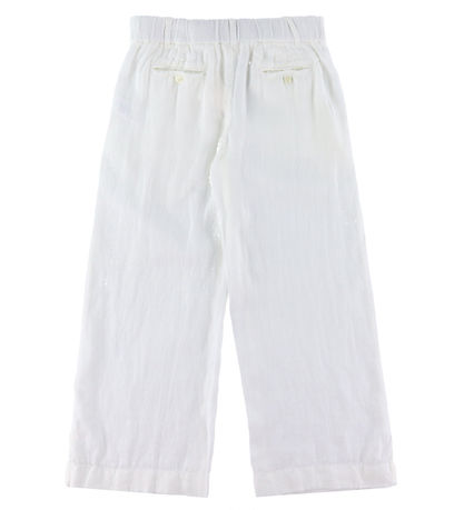 GANT Trousers - Linen - Wide - White
