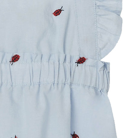 Name It Summer Romper - NbfFerilla - Chambray Blue w. Ladybugs