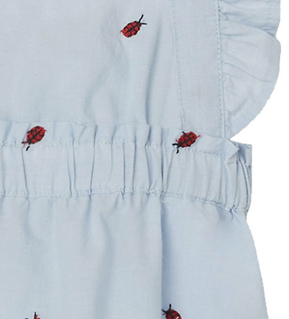 Name It Summer Romper - NbfFerilla - Chambray Blue w. Ladybugs