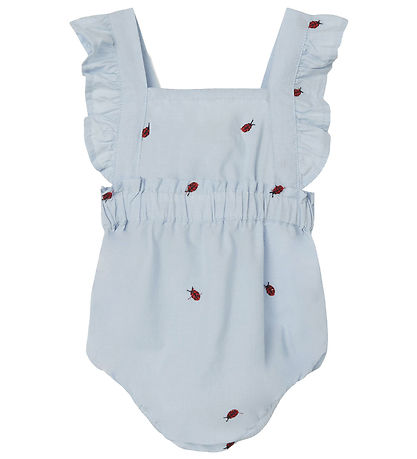 Name It Summer Romper - NbfFerilla - Chambray Blue w. Ladybugs