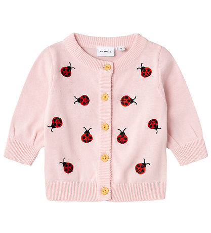 Name It Cardigan - Knitted - NbfFasille - Parfait Pink w. Ladybu