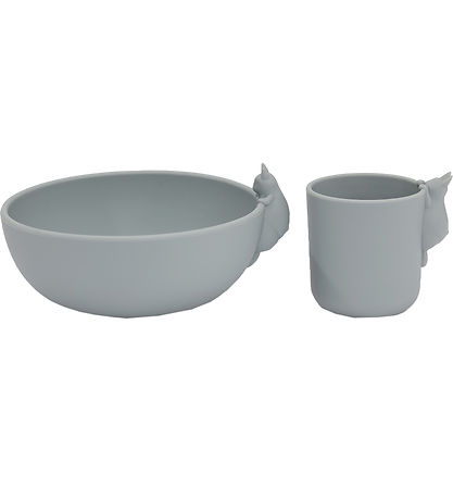 Konges Sløjd Dinner Set - Silicone - 2 Parts - Bunny - Quarry Bl