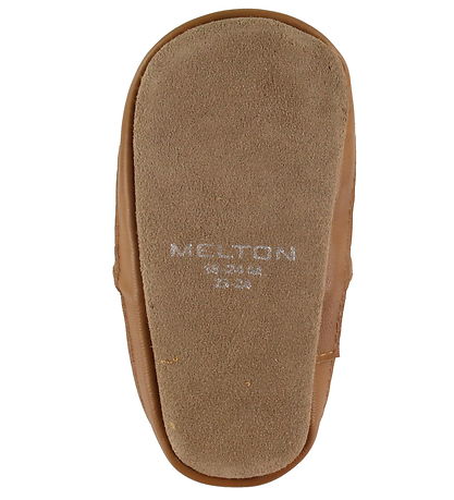 Melton Slippers - Solid Leather - Cognac
