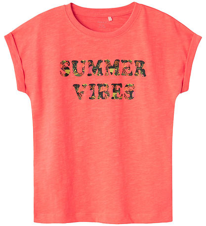 Name It T-shirt - NkfFamma - Noos - Fiery Coral