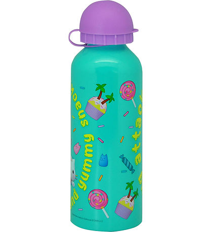 Gabby's Dollhouse Water Bottle - 500 mL - Aluminum - Turquoise/P