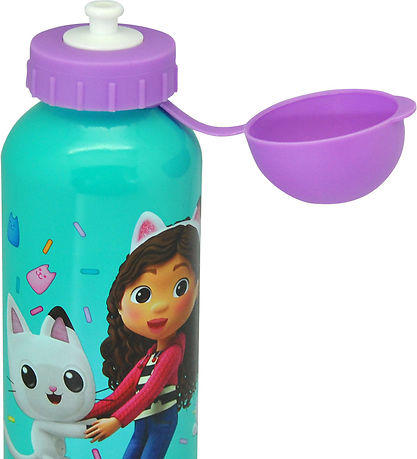 Gabby's Dollhouse Vatnsflaska - 500 ml - Ál - Grænblátt/Fjólublá