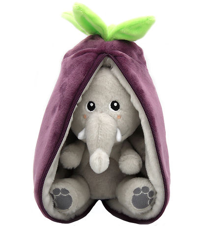 Flipetz Soft Toy - Velvet The Elephant Eggplant - 20 cm